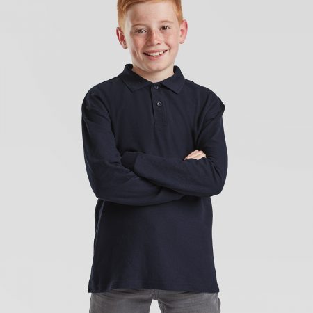 Fruit of the Loom  ~  Kids long sleeve 65/35 polo