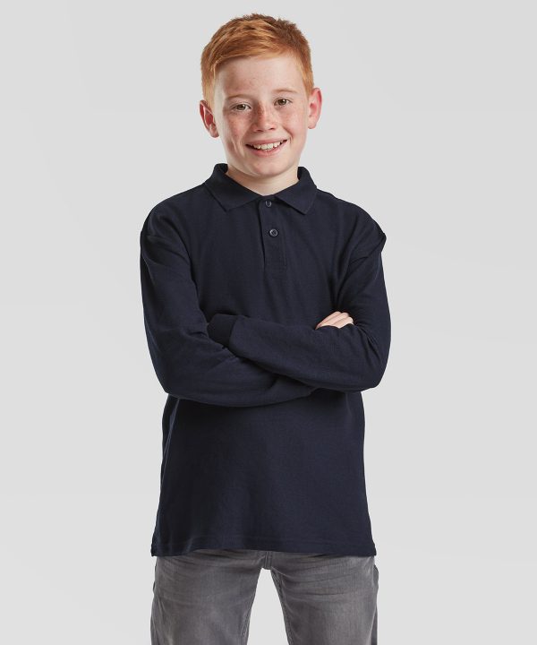 Fruit of the Loom  ~  Kids long sleeve 65/35 polo